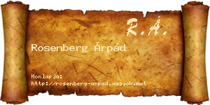Rosenberg Árpád névjegykártya