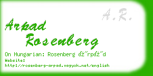 arpad rosenberg business card